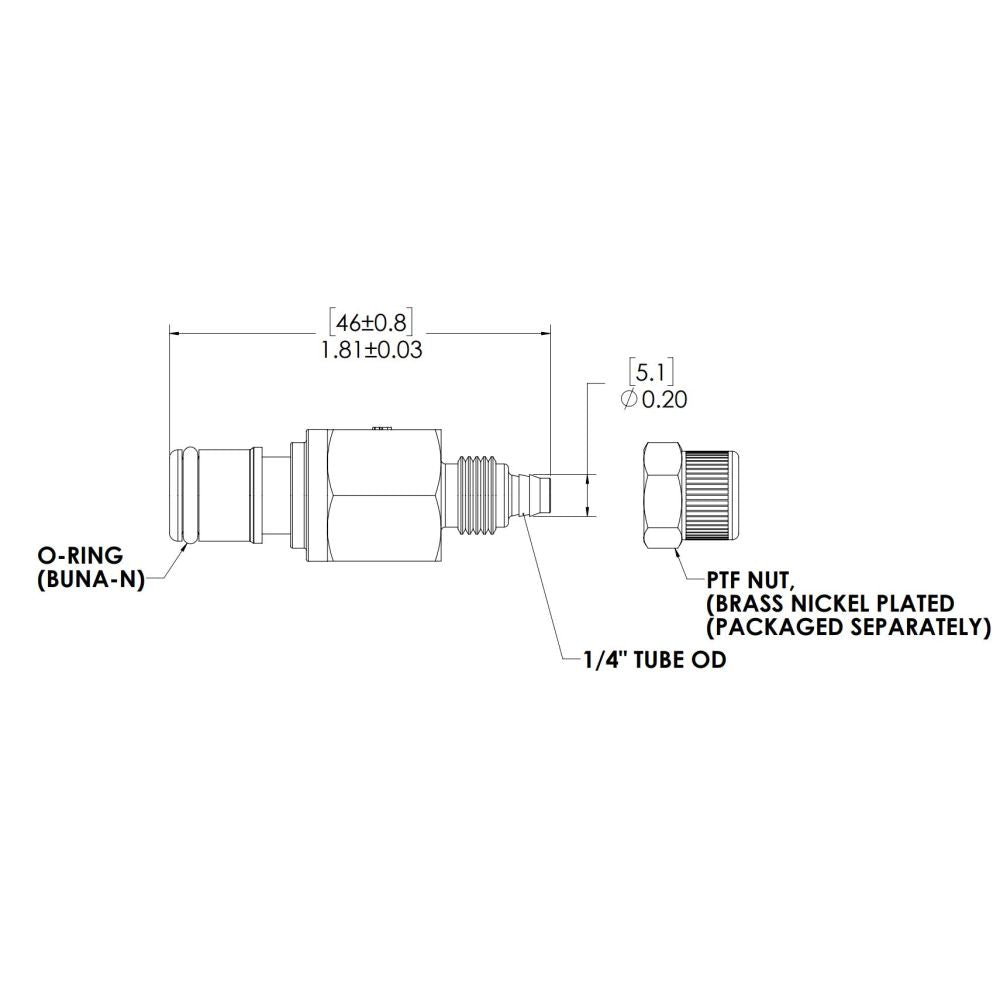 LinkTech 1/4 In-Line Compression  Acetal [POM] Coupling Insert