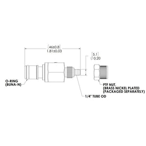 LinkTech 1/4 In-Line Compression  Acetal [POM] Coupling Insert
