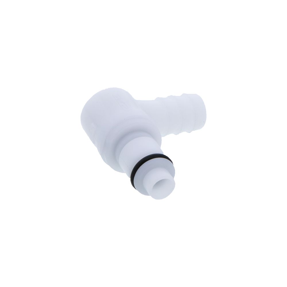 PLCD23006 Valved Elbow Hose Barb Coupling Insert 3/8 ID Barb