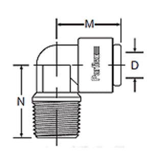 Kynar PVDF Male Elbow - 1/4 x 3/8 NPTF