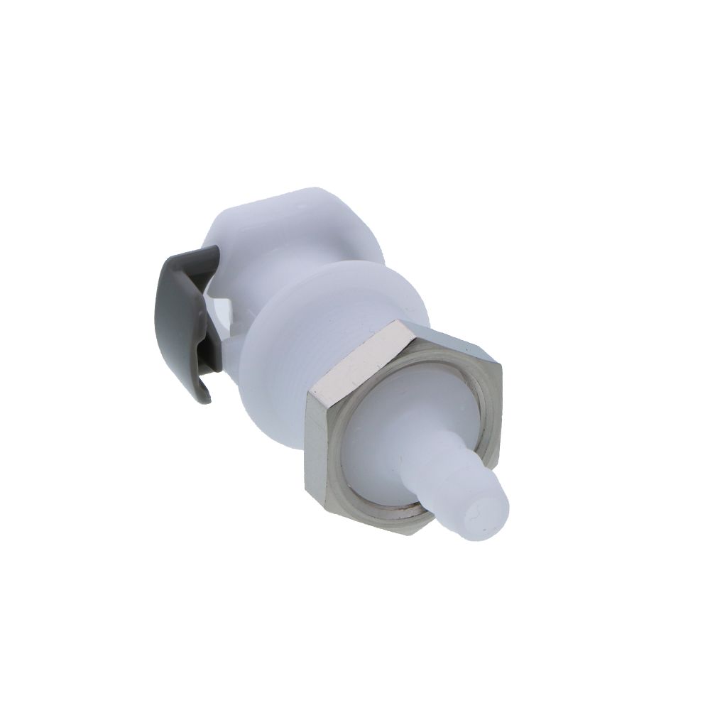 9208200 NSF Valved Panel Mount Hose Barb Coupling Body 1/4 ID Barb