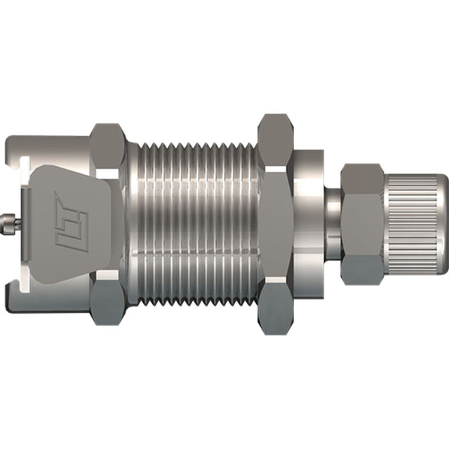 LinkTech 40CB Series Panel Mt. Female, Valved, 1/4" PTF, Chrome Brass, Buna N
