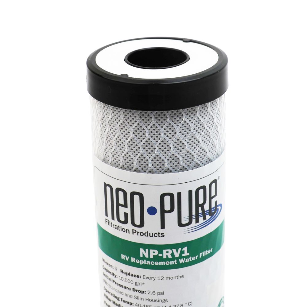 Neo-Pure NP-RV1 Replacement RV Water Filter for Slimline & Standard Style Housings - 5 Micron