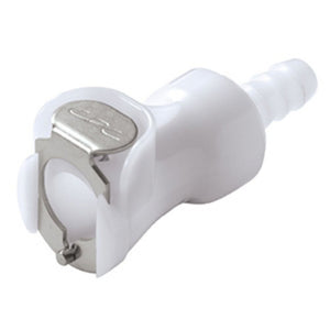 PLCD17004V Valved In-Line Hose Barb Coupling Body 1/4 ID Barb FKM [Viton] O-ring