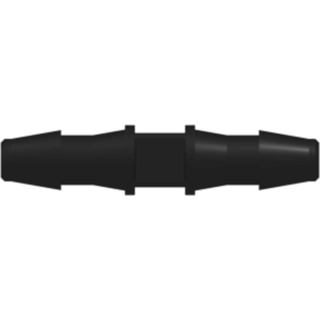 LinkTech Straight Through Tube Fitting with 200 Series Barbs, 1/8" [3.2 mm] ID Tubing, Black Nylon