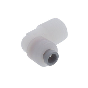 Kynar PVDF Male Elbow - 1/4 x 3/8 NPTF