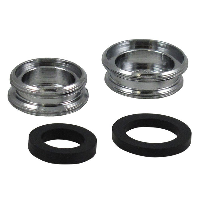 Faucet Adapter Kit for Diverter Valve and Aerator - 15/16" Male x 55/64" Male Thread Lead Free Chrome Plated Brass w/ O-Ring
