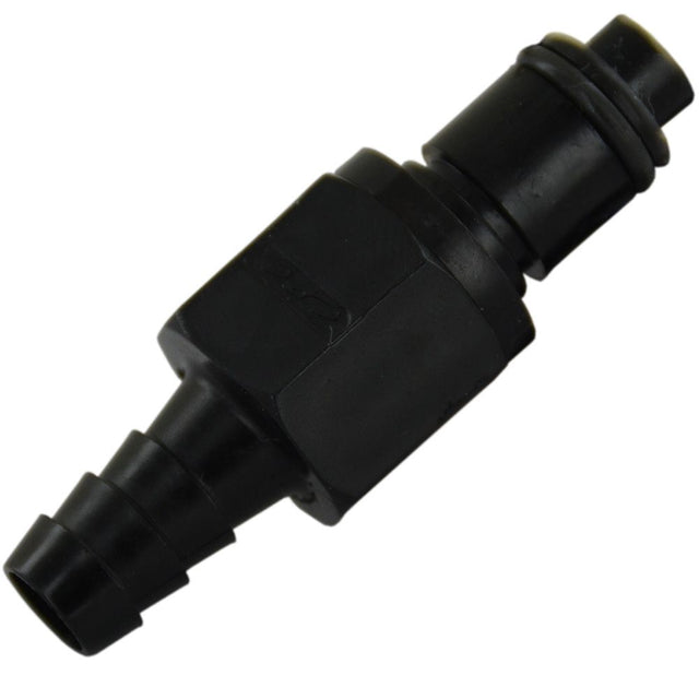 PLCD22005VB Valved In-Line Hose Barb Black Coupling Insert 5/16 ID Barb Viton O-ring