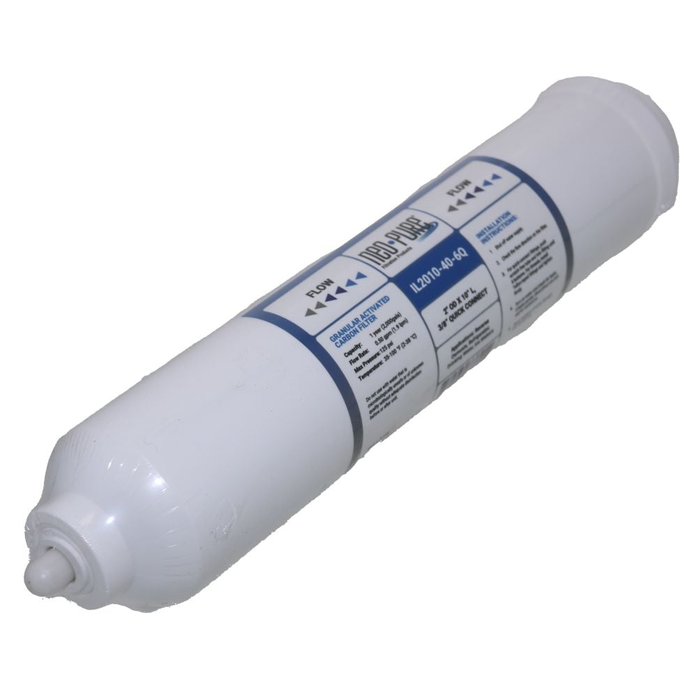 Neo-Pure Inline 2x10 10mic Postfilter GAC CTO 3/8" Quick-Connect