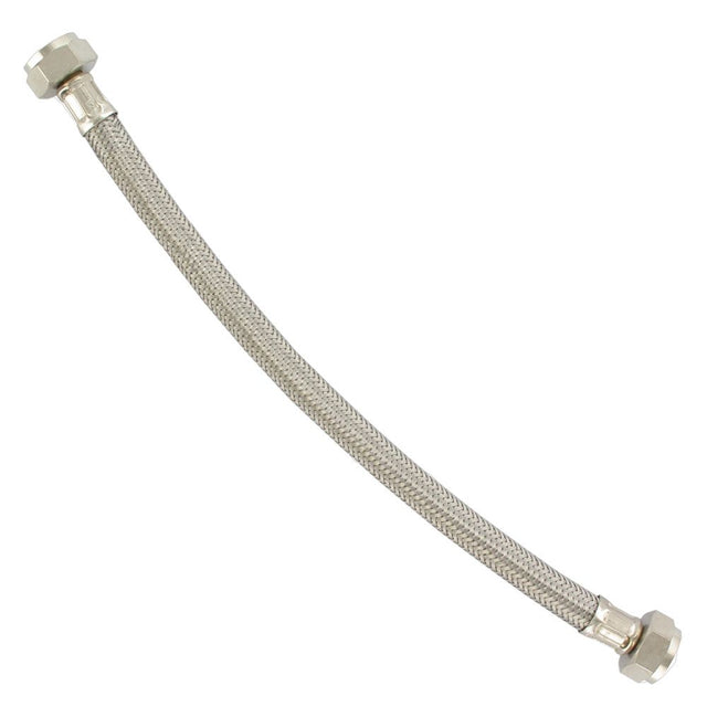 Braided Stainless Steel Hose 304 1/2" FIP x 1/2" FIP 12" Length