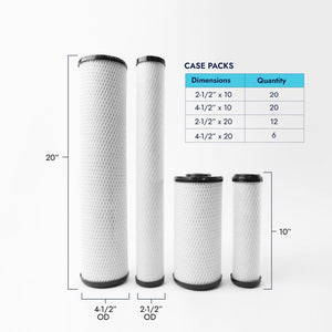 Neo-Pure CTOX-2520 20 x 2-1/2 CTO/Cyst/LEAD/VOC Carbon Block Water Filter 0.5 mic