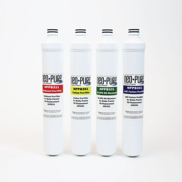 Neo-Pure RO Pure Plus VOC 4 Pack Filter Kit Replacement For Watts Premier 531160
