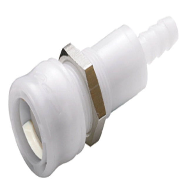 BACD16004 Valved In-Line Panel Mount Hose Barb BreakAway Coupling Body 1/4 ID Barb