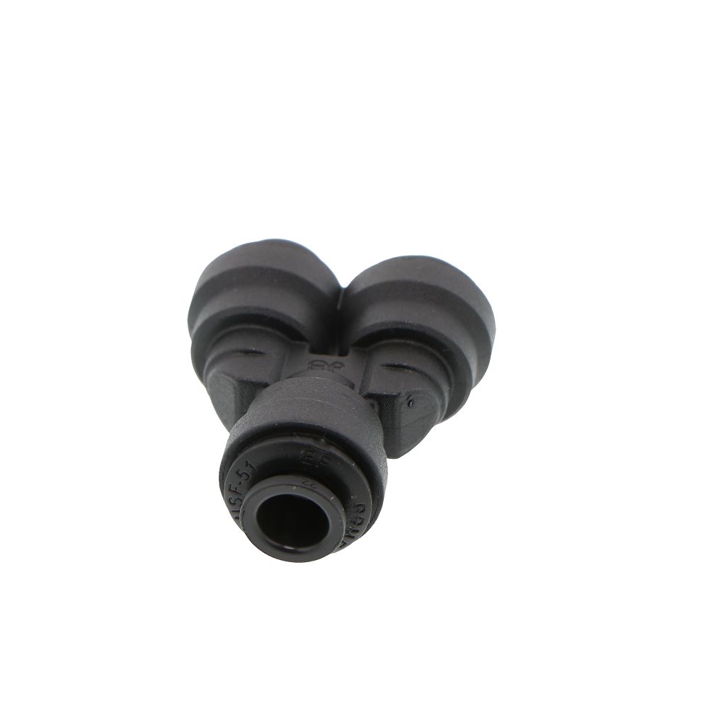 John Guest Two Way Divider Black Polypropylene - 1/4
