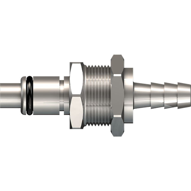 LinkTech 40CB Series Panel Mt. Male, Valved, 1/4" HB, Chrome Brass, Buna N