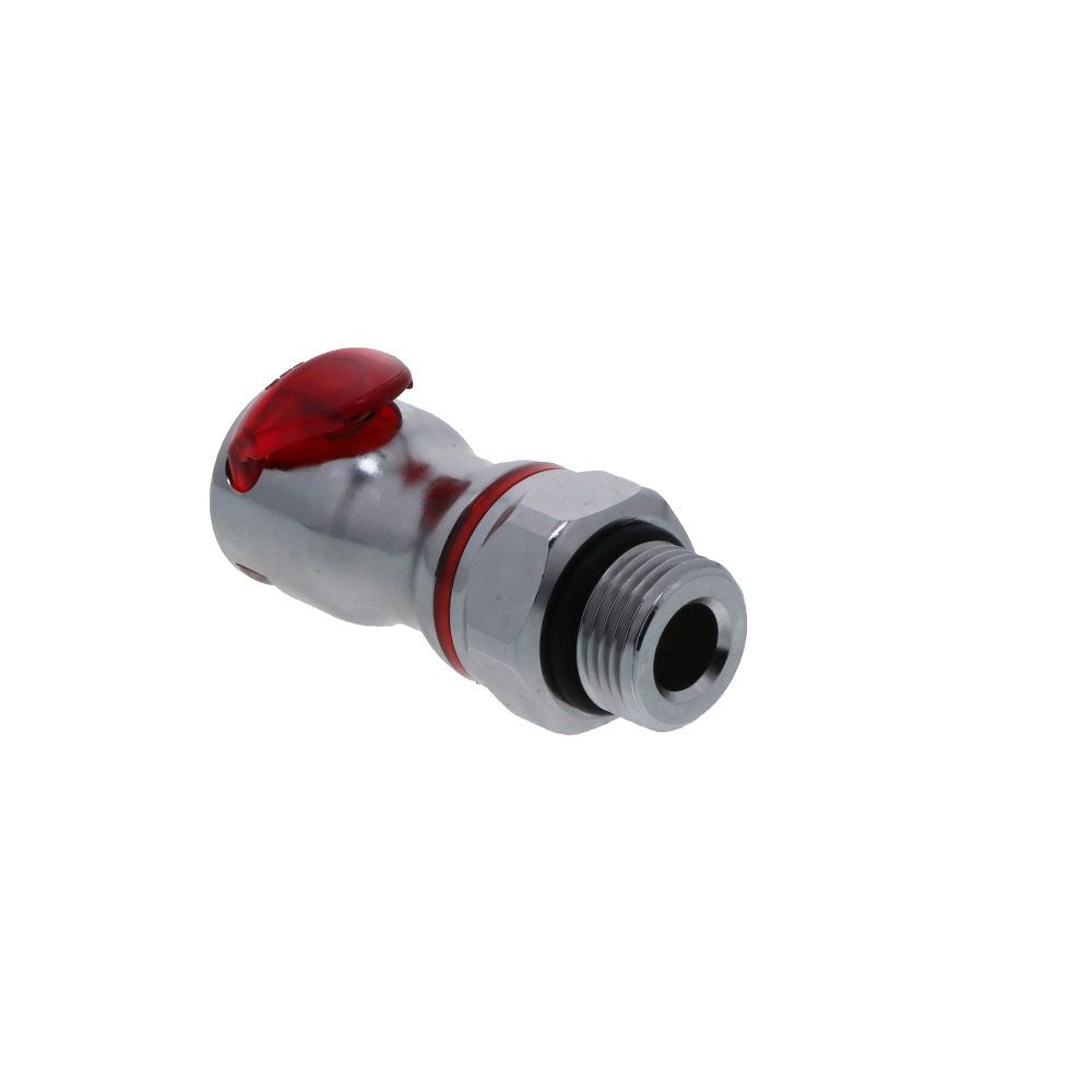 LQ6D30008RED Valved Straight Thread Liquid Cooling Coupling Body 1/2 SAE Warm Red