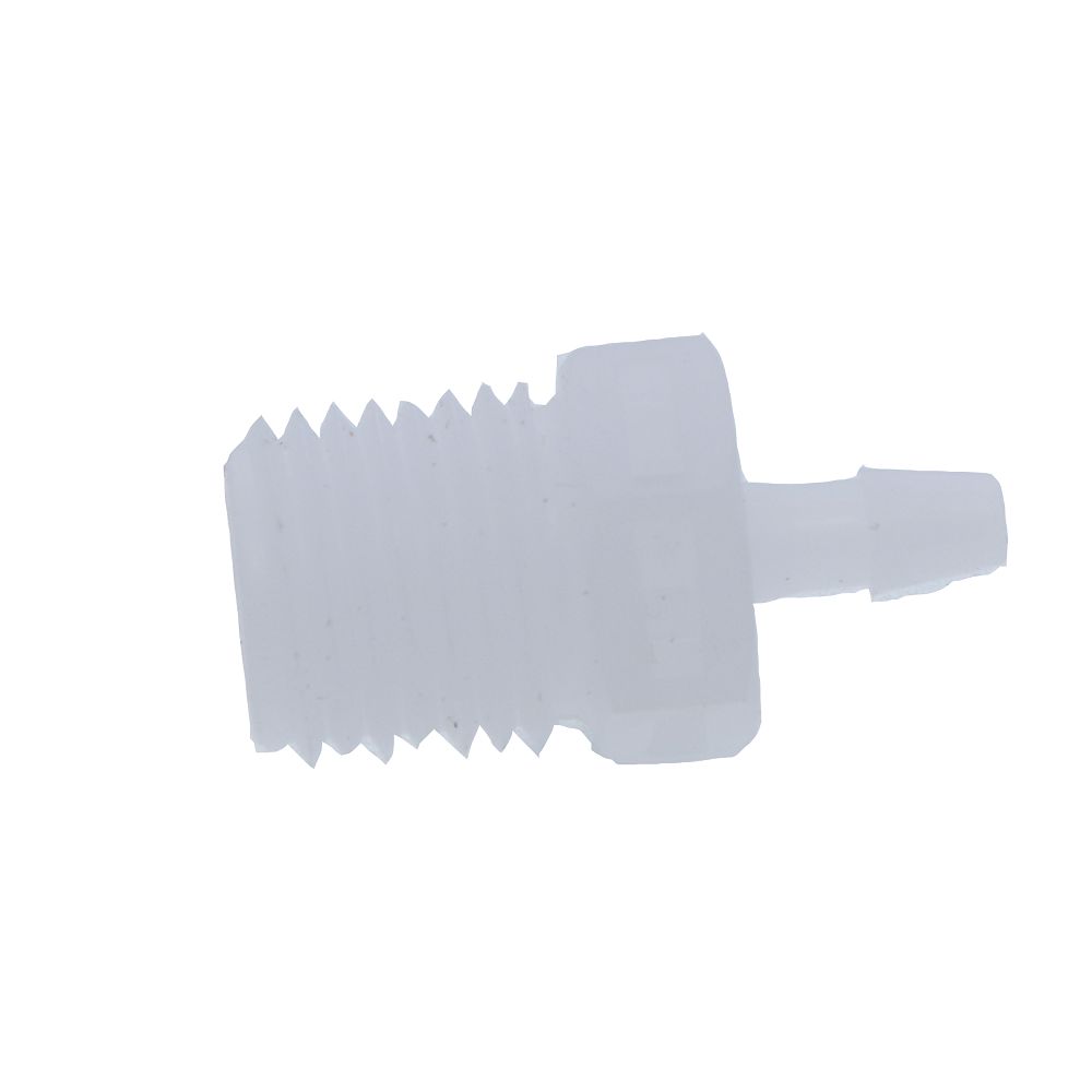 FitQuik PVDF [Kynar] Thread to Tube Straight Fitting - 1/4 NPT to 1/8 ID Barb