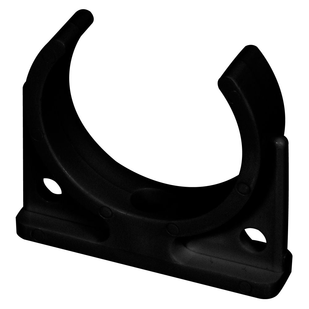 Mounting Clip 2.5" Diameter  Extra Strong w/ 2 holes for 1/4 tube, BLACK
