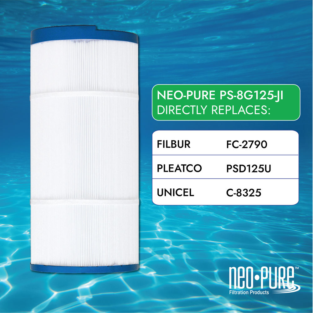 Neo-Pure PS-8G125-JI Pool and Spa Filter 8-7/16" x 18"