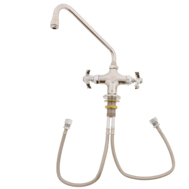 T&S Brass BL-5750-01 Deck Mount Lab Mixing Faucet with Swivel Gooseneck, Stream Regulator Outlet