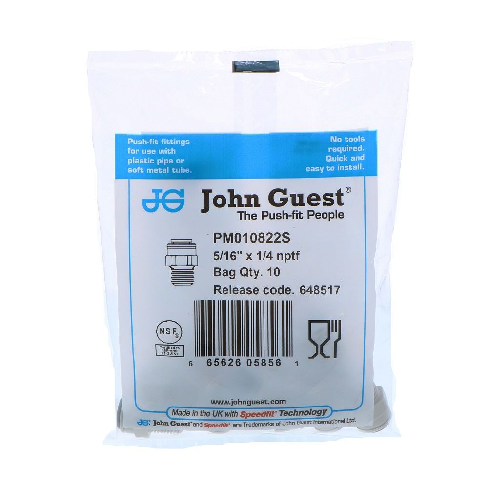 John Guest Male Connector NPTF - 5/16 x 1/4 NPTF
