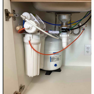 Neo-Pure 4 Stage RO Manifold Retrofit, 25 GPD, Alkaline Remineralizer, Drain Saddle, Feed Adapter, Permeate Pump