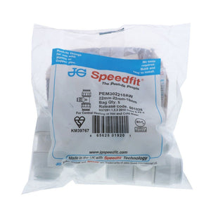 John Guest Reducing Tee - 22mm x 22mm x 10mm