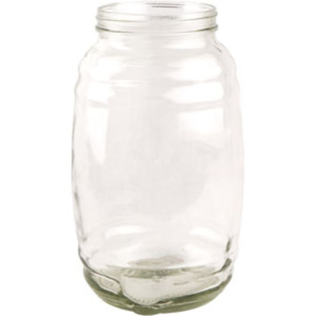Glass Jar 1 Gallon Barrel Shape w/ Pour Lid and Handle - 4 Pack