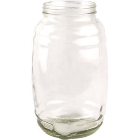Glass Jar 1 Gallon Barrel Shape w/ Pour Lid and Handle - 4 Pack