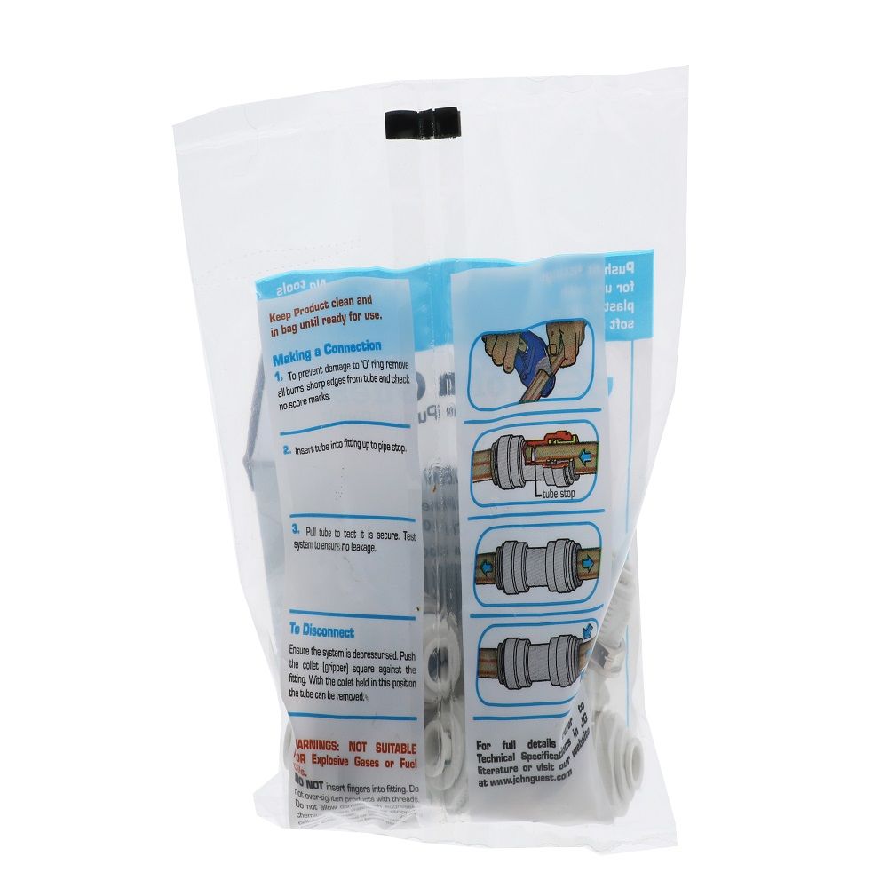 John Guest Bulkhead Union Polypro - 1/4