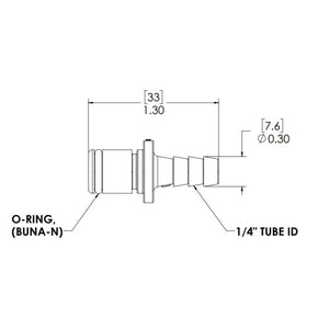 LinkTech 1/4 Hose Barb Non-Vlve In-Line Acetal Coupling Insert [PLC22004]