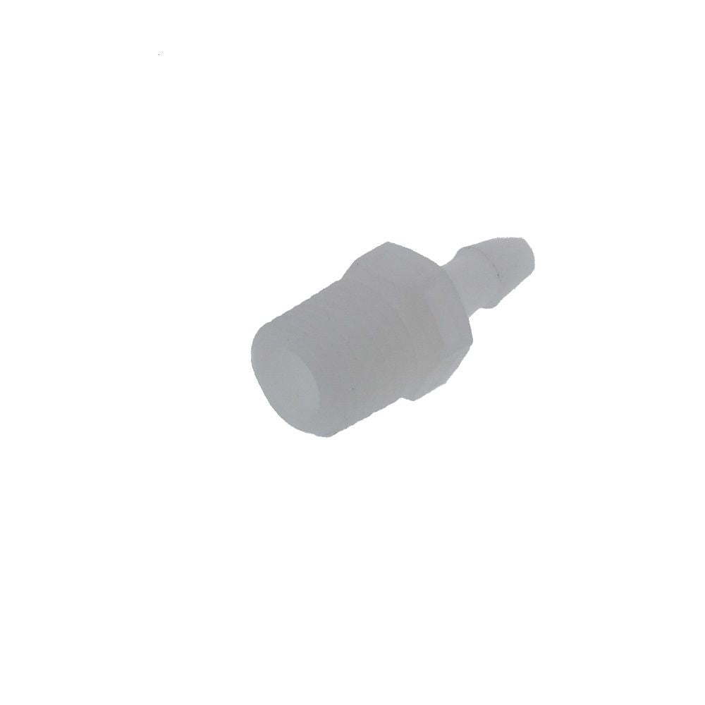 FitQuik PVDF [Kynar] Thread to Tube Straight Fitting - 1/4 NPT to 3/16 ID Barb