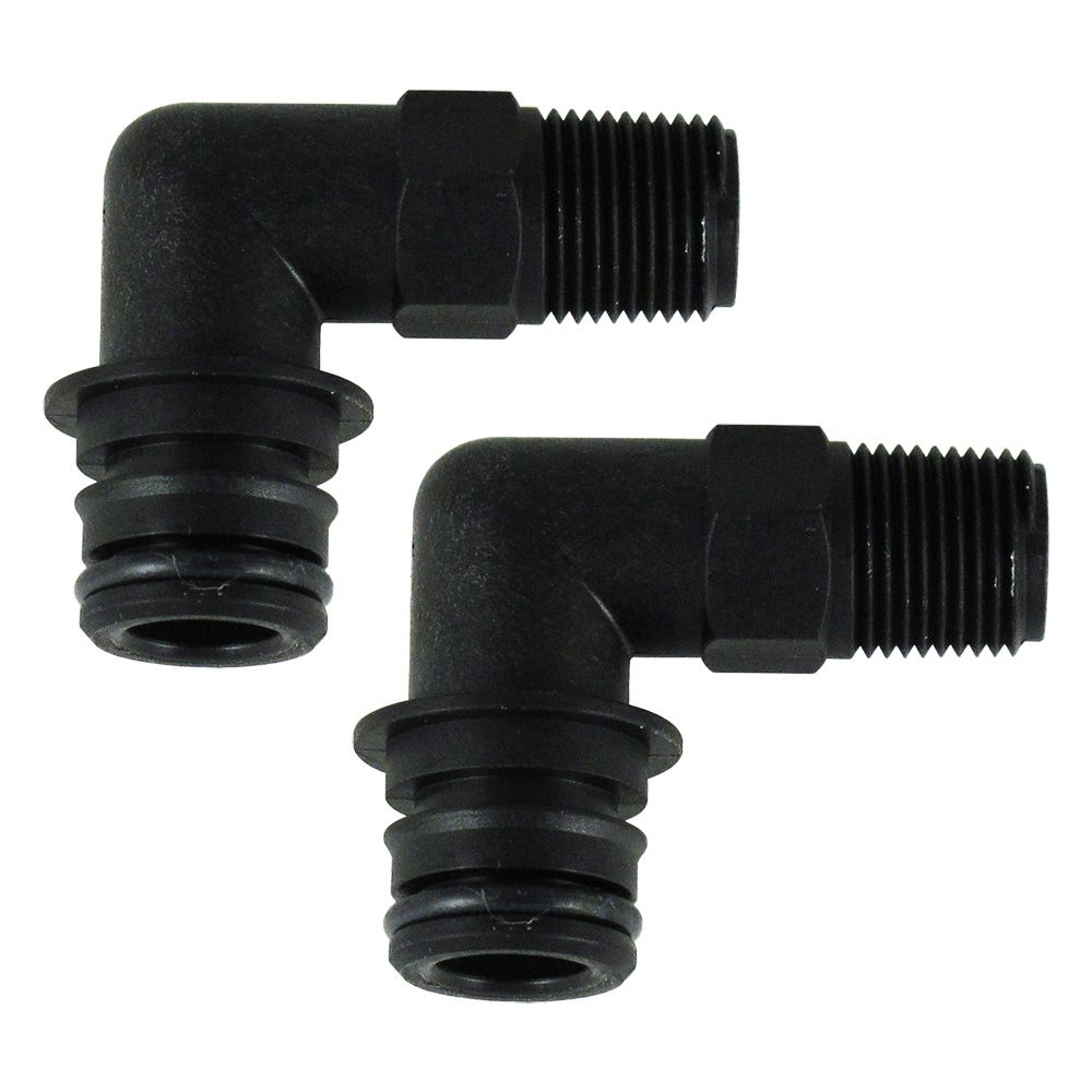 3/4 Quad Port 90 Deg Elbow x 3/8" NPT Male Thread Fittings [Pair]