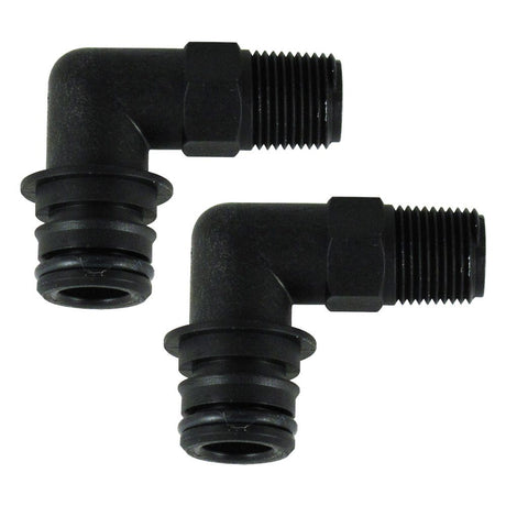 3/4 Quad Port 90 Deg Elbow x 3/8" NPT Male Thread Fittings [Pair]