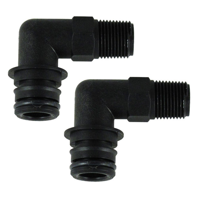 3/4 Quad Port 90 Deg Elbow x 3/8" NPT Male Thread Fittings [Pair]