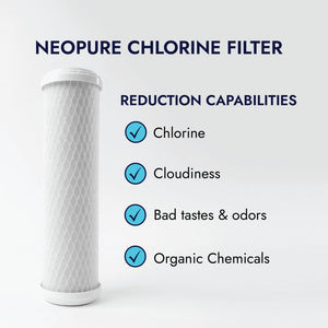 Neo-Pure CTO1-2510-S 2-1/2" x 10" Carbon Block Filter 5 Micron with 6 oz Siliphos CTO/Scale Prevention