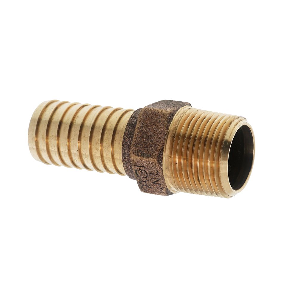 Brass Hose Barb Male Adapter Lead-Free 1 MIPT x 1 Barb