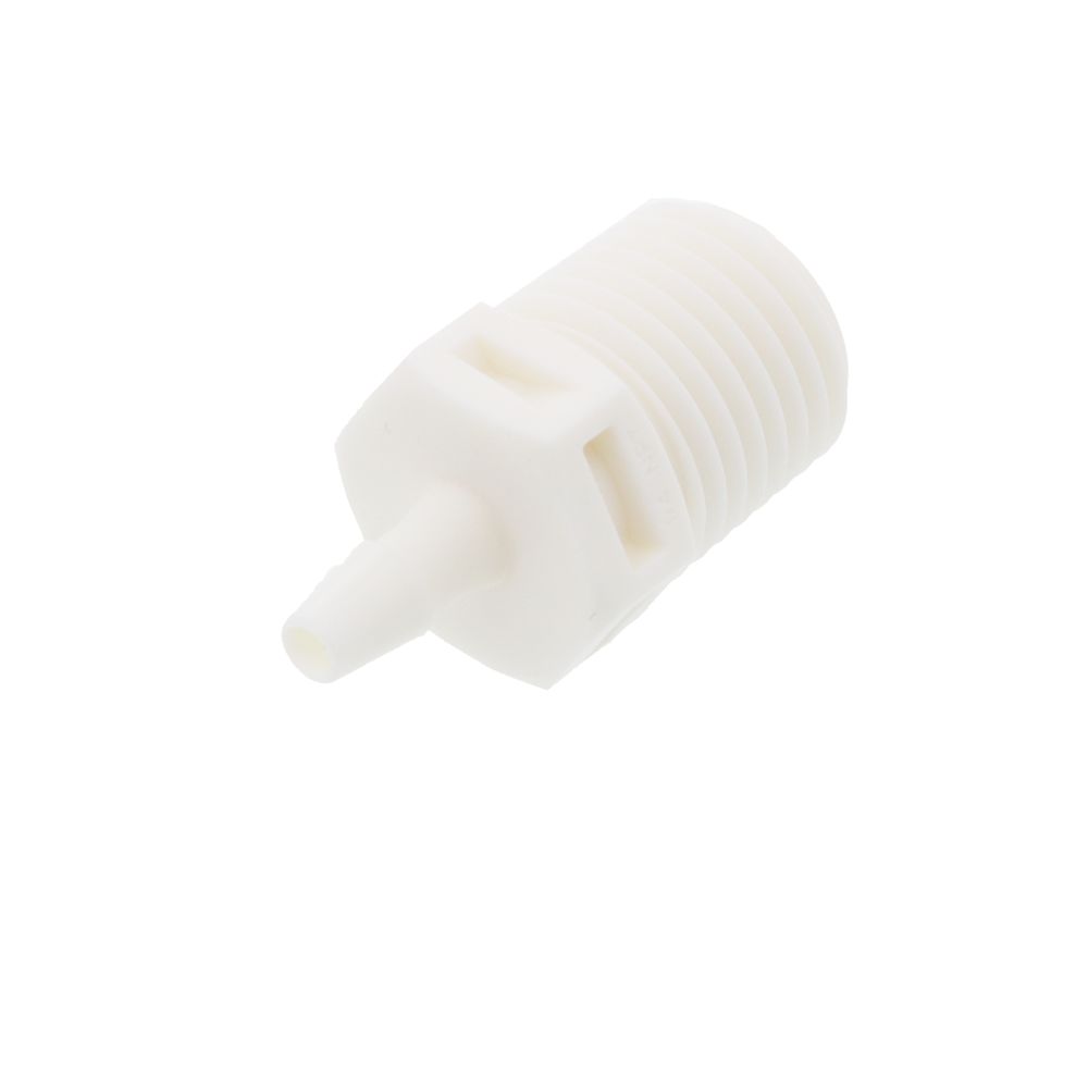 N8S430 Straight Fitting White Nylon 1/4 NPT X 1/8 HB