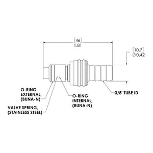 LinkTech 40AC InLine Plug, Valved, 3/8" HB