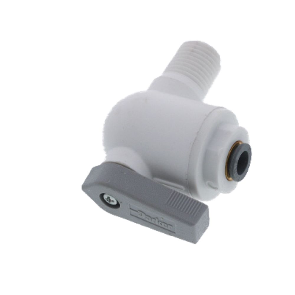 Parker LIQUIfit Male Elbow Valve - 1/4 QC x 1/4 MPT
