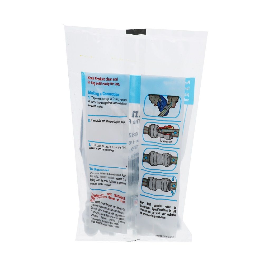John Guest Male Connector NPTF - 1/4 x 1/8 NPTF - White