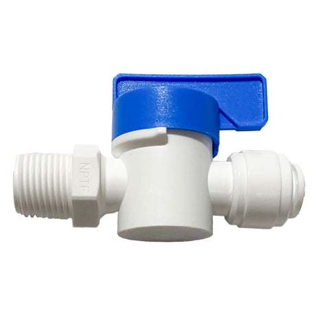 NeoFit - Acetal White Shut-Off Valve Male Thread 1/4"OD x 1/4" NPT