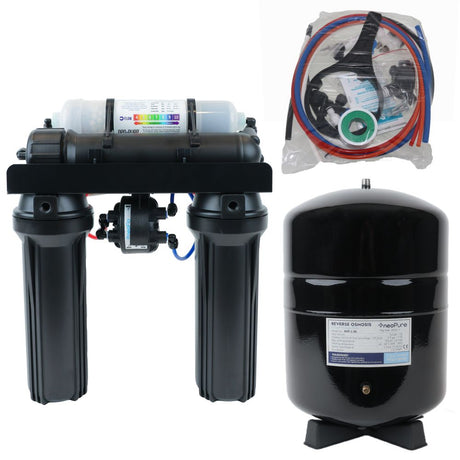 neoPure 4 Stage 25 GPD Residential Full Solution RO System, Alkaline Remineralizer, 0.5µ Post Filter and Permeate Pump