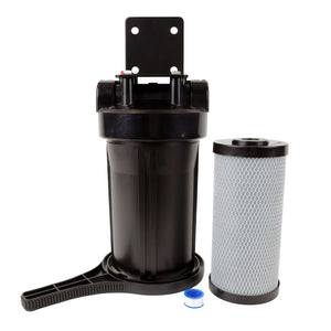 Universal 10” Big Blue Single Filter Housing DIY Kit – Black Cap with Blue Sump [Assembly Required] – Fits Standard 10” x 4.5” Cartridges