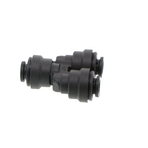 John Guest Two Way Divider Black Polypropylene - 1/4