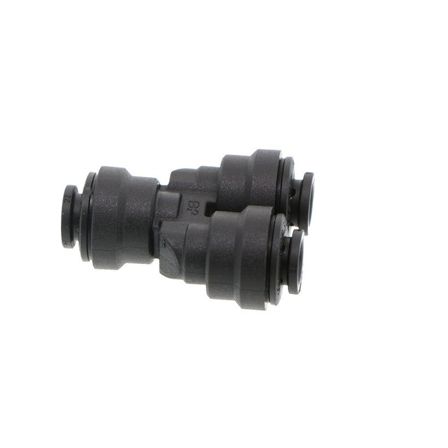 John Guest Two Way Divider Black Polypropylene - 1/4