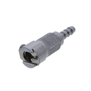 MCD1703V Valved In-Line Hose Barb Coupling Body 3/16" ID Barb FKM [Viton] O-rings