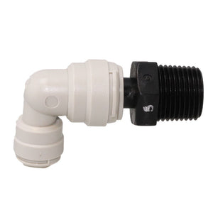 Swivel Elbow with 0.5 GPM Flow Restrictor 1/4 x 3/8 MPT