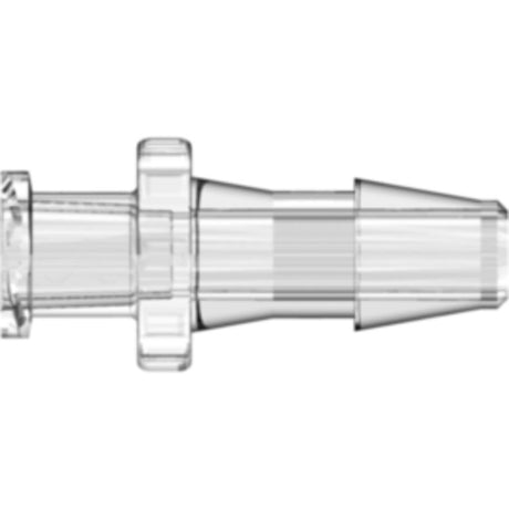 LinkTech Female Luer Thread Style to 300 Series Barb, 1/4" [6.4 mm] ID Tubing, Clear Polycarbonate