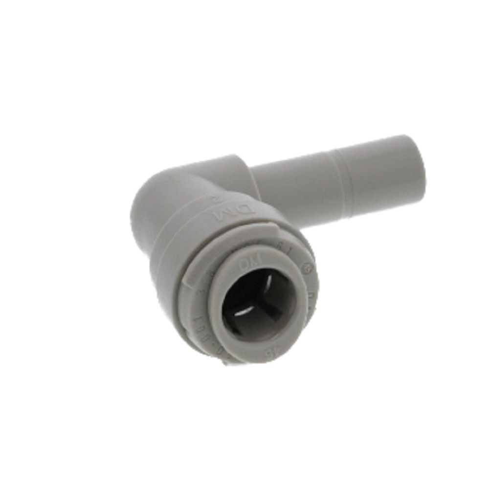 DMfit Plug-In Stem Elbow - 3/8 Tube x 3/8 Stem - Gray